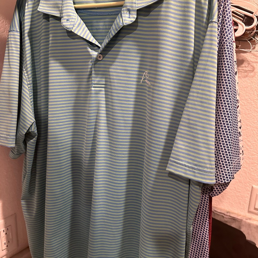 Rhoback Blue Polo Shirt Casual Athletic Style